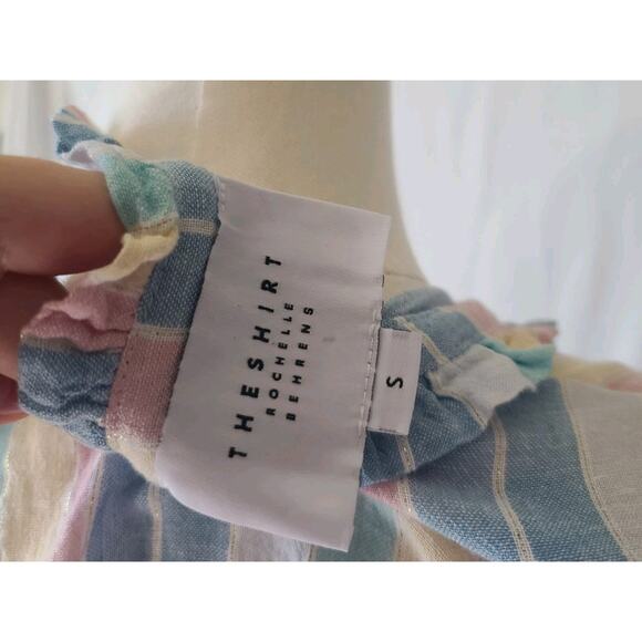 The Shirt Rochelle Behrens Pastel Rainbow Striped The Brigitte Dress Small - Picture 6 of 6